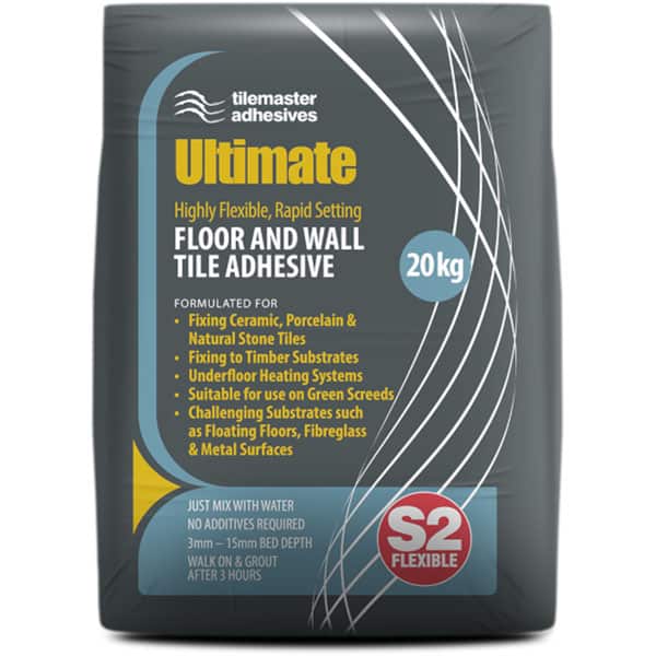 Tilemaster Ultimate Adhesive S2 Highly Flexible Tile Adhesive Grey