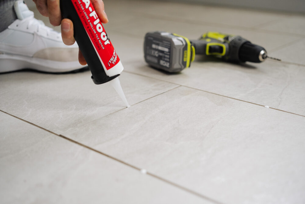 Fix a Floor Repair Adhesive In Use on Floor